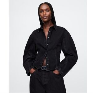 Gap Black Barrel Sleeve Denim Jacket
